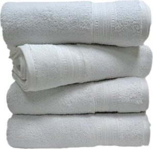 סט 4 מגבות רחצה 100% כותנה 70x130 ס''מ קולקציית דניאל מבית Arige Gad - צבע לבן