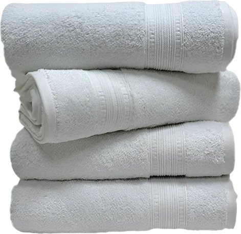 סט 4 מגבות רחצה 100% כותנה 70x130 ס''מ קולקציית דניאל מבית Arige Gad - צבע לבן