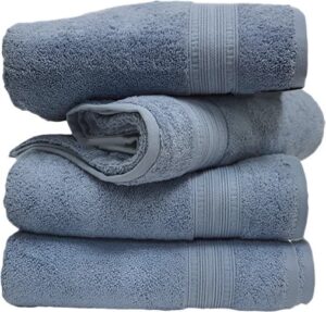 סט 4 מגבות רחצה 100% כותנה 70x130 ס''מ קולקציית דניאל מבית Arige Gad - צבע כחול בהיר