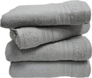 סט 4 מגבות רחצה 100% כותנה 70x130 ס''מ קולקציית דניאל מבית Arige Gad - צבע אפור בהיר