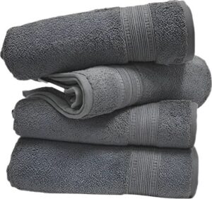 355937_b_1.jpg סט 4 מגבות רחצה 100% כותנה 70x130 ס''מ קולקציית דניאל מבית Arige Gad - צבע אפור כהה