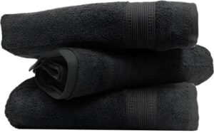 סט 3 מגבות רחצה 100% כותנה 90x140 ס''מ קולקציית דניאל מבית Arige Gad - צבע שחור