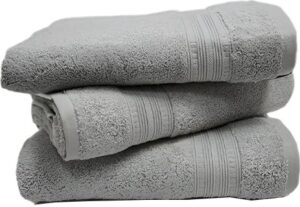 355946_b_1.jpg סט 3 מגבות רחצה 100% כותנה 90x140 ס''מ קולקציית דניאל מבית Arige Gad - צבע אפור בהיר