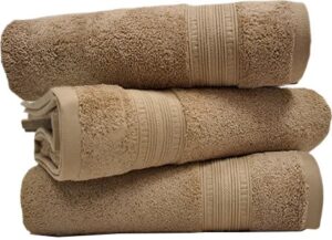 סט 3 מגבות רחצה 100% כותנה 90x140 ס''מ קולקציית דניאל מבית Arige Gad - צבע חום בהיר