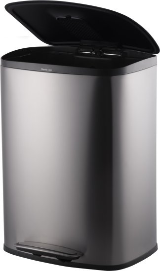 פח דוושה עם פילטר וסגירה שקטה דגם Apollo בנפח 50 ליטר Buona Casa - כסוף מטאלי