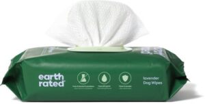 מגבונים לטיפוח הכלב בניחוח לבנדר מבית Earth Rated - סך הכל 100 יחידות