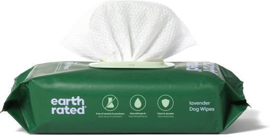 מגבונים לטיפוח הכלב בניחוח לבנדר מבית Earth Rated - סך הכל 100 יחידות