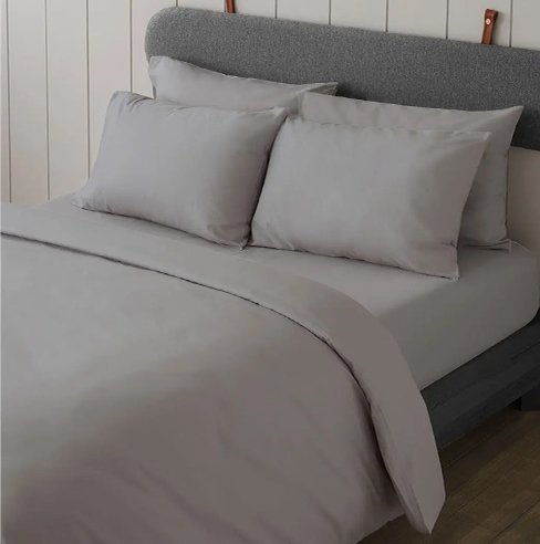 סט מצעים חלקי 90x200 ס''מ דגם ג'רסי מבית Homestyle - אפור בהיר