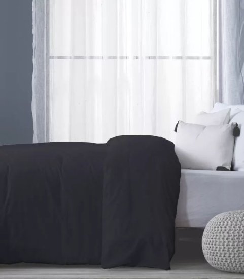 ציפה לשמיכת יחיד ג'רסי 100% כותנה 150x200 ס''מ מבית Homestyle - שחור