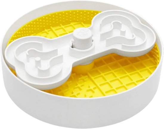 366672_b_1.jpg קערת האכלה איטית לכלב מבית Puzzle Feeder - צבע צהוב