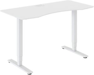 שולחן פניאומטי מתכוונן דגם Poco מבית Keisar - בגודל 105x70 ס''מ - צבע לבן