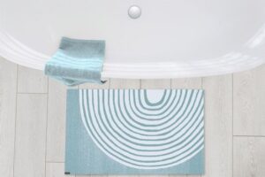 שטיח אמבטיה עם פטנט ספיגה 50x80 ס''מ דגם Art Rainbow מבית Fennoma - צבע טורקיז