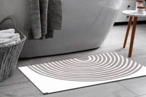 שטיח אמבטיה עם פטנט ספיגה 50x80 ס''מ דגם Art Rainbow מבית Fennoma - צבע לבן ואפור