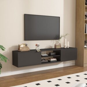 מזנון טלוויזיה צף ברוחב 180 ס''מ דגם Arnon מבית StarShop - צבע שחור