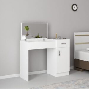 שידת איפור דגם Selina מבית Star Shop - צבע לבן