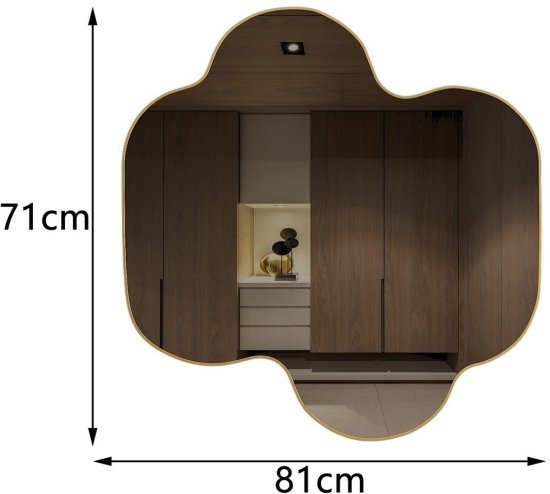 מראת תליה דגם Toloz בעלת מסגרת מתכת בגוון זהב מבית StarShop