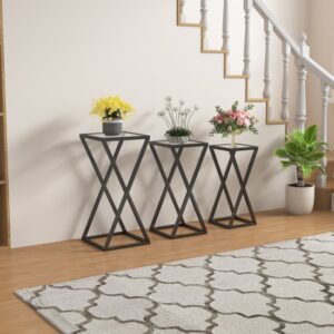 373158_b_1.jpg שלישיית שולחנות סלון דגם Antiv מבית StarShop - צבע מתכת מושחרת ומשטח זכוכית