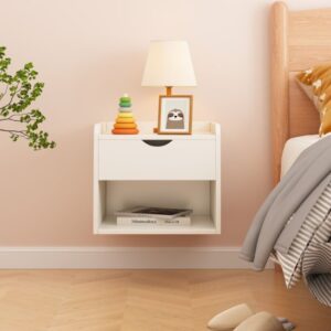 373479_b_1.jpg שידת לילה צפה תלויה לקיר דגם Noritz מבית StarShop - צבע לבן