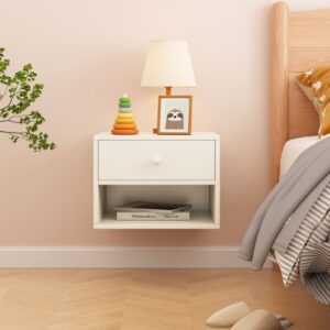 שידת לילה צפה תלויה לקיר דגם Solsbri מבית StarShop - צבע לבן