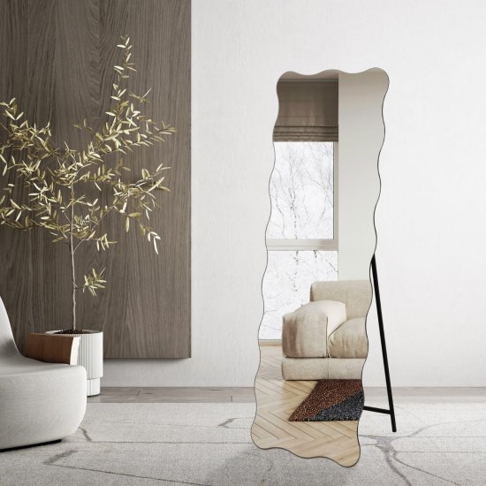 מראת סטנד על רגל מלבנית מסולסלת ללא מסגרת 60x160 ס''מ מבית Star Shop