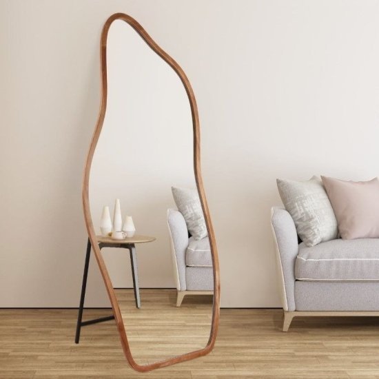 מראת גוף סטנד גלים מסגרת עץ 70x170 ס''מ מבית Star Shop