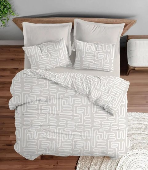 סט מצעים 6 חלקים פרקל 100% כותנה 160x200 ס''מ סדרת Exclusive מבית Homestyle - דגם Billy