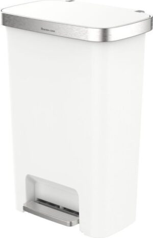 פח דוושה 50 ליטר דגם Vicenza מבית Buona Casa + מארז 20 שקיות מתנה - צבע לבן