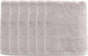 6 מגבות גוף 100% כותנה 70x130 ס''מ סדרת Classico מבית Vardinon - אפור בהיר