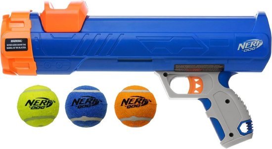 רובה משחק לכלבים + 3 כדורי טניס מבית Hasbro - Nerf Dog