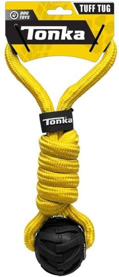 חבל כדור צמיג לכלב מבית Hasbro - Tonka Dog Toys - שחור / צהוב