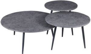 שלישיית שולחנות סלון וקפה מעוצבים דגם Bilbao מבית Brand Direct - בגוון אפור