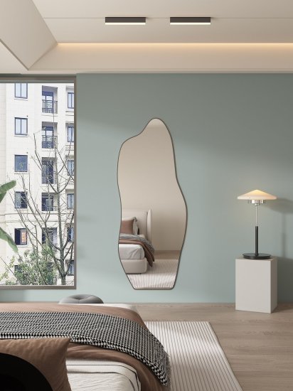 מראת גוף אמורפית סטנד ותלייה מסגרת שחורה 80x180 ס''מ דגם Bilbao מבית Star Shop