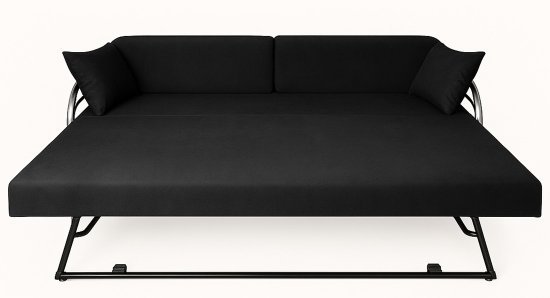 ספת נוער נפתחת למיטה זוגית עם מנגנון על קל וארגז מצעים King Comfort - צבע שחור