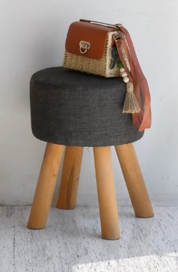 שרפרף ישיבה בד אריג דגם Aline מבית StarShop - צבע שחור