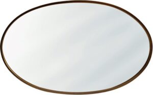 מראת תלייה בצורת אליפסה מסגרת מתכת עבה בגוון זהב עתיק StarShop - גודל 70x120 ס''מ