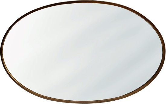 מראת תלייה בצורת אליפסה מסגרת מתכת עבה בגוון זהב עתיק StarShop - גודל 70x120 ס''מ