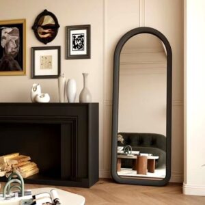 מראת גוף חצי אובלית עומדת 160x60 ס''מ מבית HomeSet - מסגרת שחורה