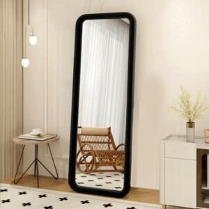 מראת גוף מלבנית עומדת מסגרת שחורה 160x60 ס''מ מבית HomeSet