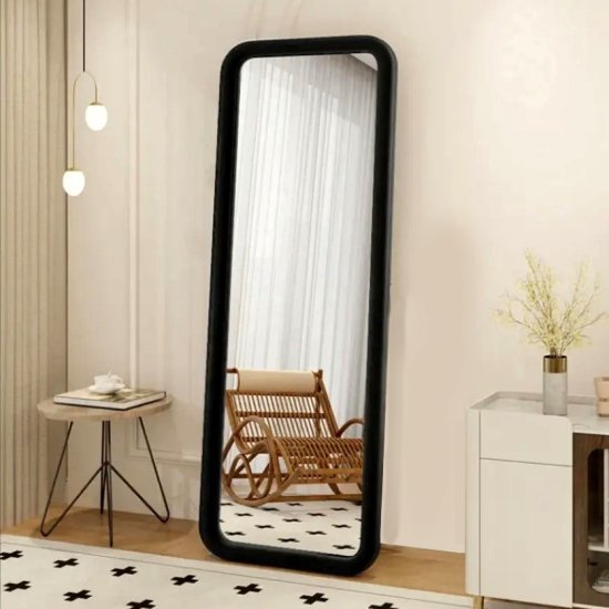 מראת גוף מלבנית עומדת מסגרת שחורה 160x60 ס''מ מבית HomeSet