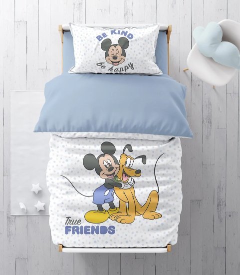 סט מצעים 3 חלקים 100% כותנה 70x130 ס''מ מבית Homestyle - מיקי ופלוטו