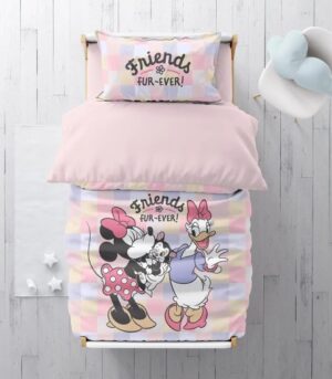 סט מצעים 3 חלקים 100% כותנה 70x130 ס''מ מבית Homestyle - מיני ודייזי חברות לנצח