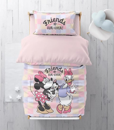 390444_b_1.jpg סט מצעים 3 חלקים 100% כותנה 70x130 ס''מ מבית Homestyle - מיני ודייזי חברות לנצח