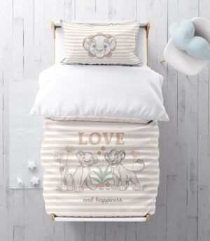 390458_b_1.jpg סט מצעים 3 חלקים 100% כותנה 70x130 ס''מ מבית Homestyle - סימבה מאוהב