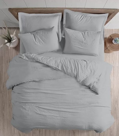 ציפה לשמיכה זוגית 100% כותנה 200x220 ס''מ סדרת Mix And Match מבית Homestyle - אפור בהיר