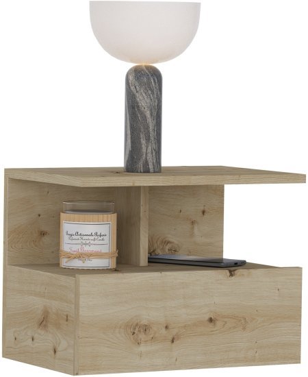 שידת לילה צפה דגם Nesli מבית Tudo Design - צבע אורן