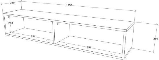 מזנון טלוויזיה צף ברוחב 135 ס''מ דגם Amit מבית Tudo Design - צבע לבן