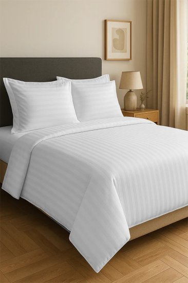 סט מצעים למיטה וחצי 120x200 ס''מ קולקציית בית מלון מבית Arige Gad - צבע לבן