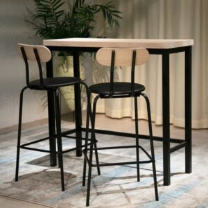 401574_b_1.jpg שולחן בר עם 2 כסאות דגם Lydia מבית Bradex - בצבע אלון ושחור