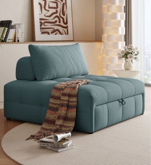 כורסת שזלונג נפתחת למיטה דגם Keisy מבית Bradex - צבע כחול