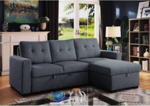 404022_b_1.jpg מערכת ישיבה פינתית נפתחת למיטה זוגית עם ארגז מצעים דגם Viva מבית Bradex - צבע אפור כהה